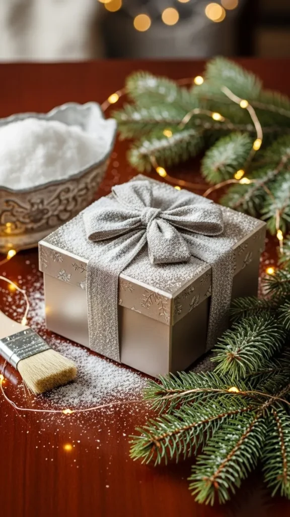 Faux Snow Frosted Box