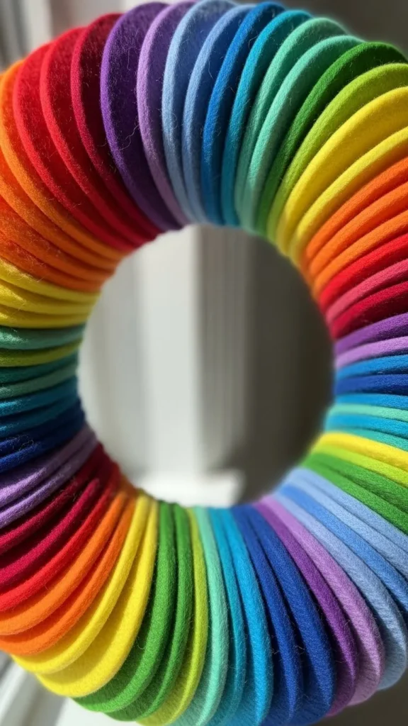 Felt Circle Color Wheel Wreath