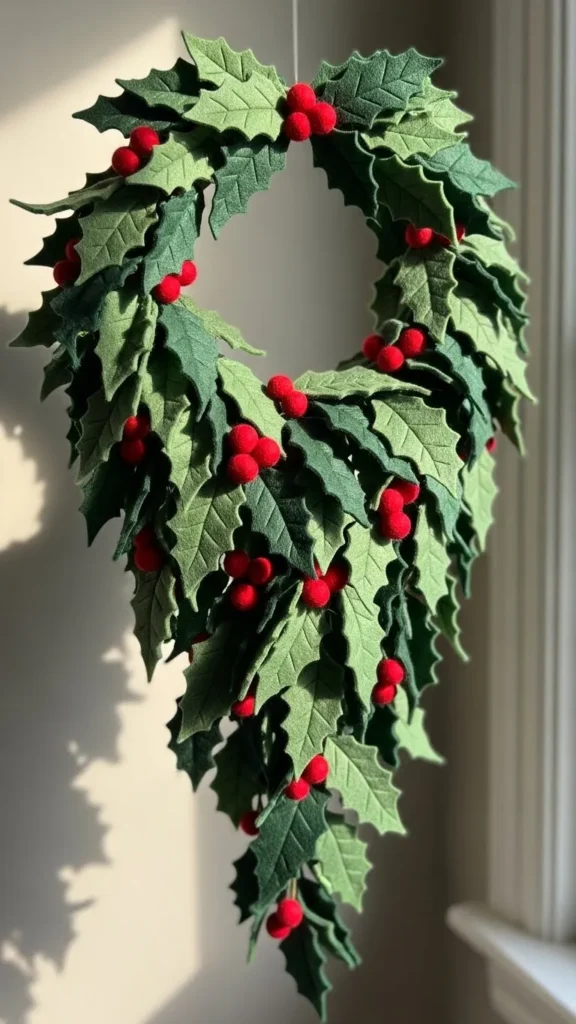 Felt Holly & Berry Wall Hanging