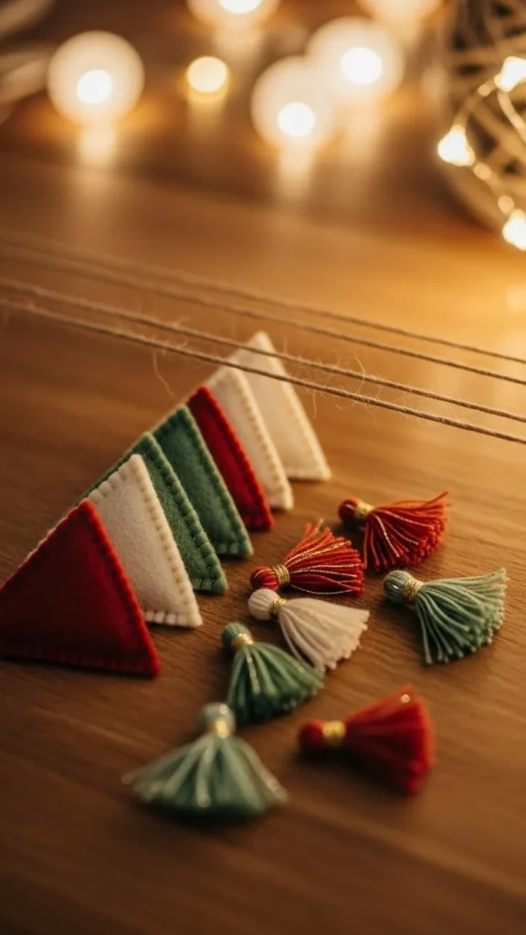 Felt Pennant Banner With Mini Tassels