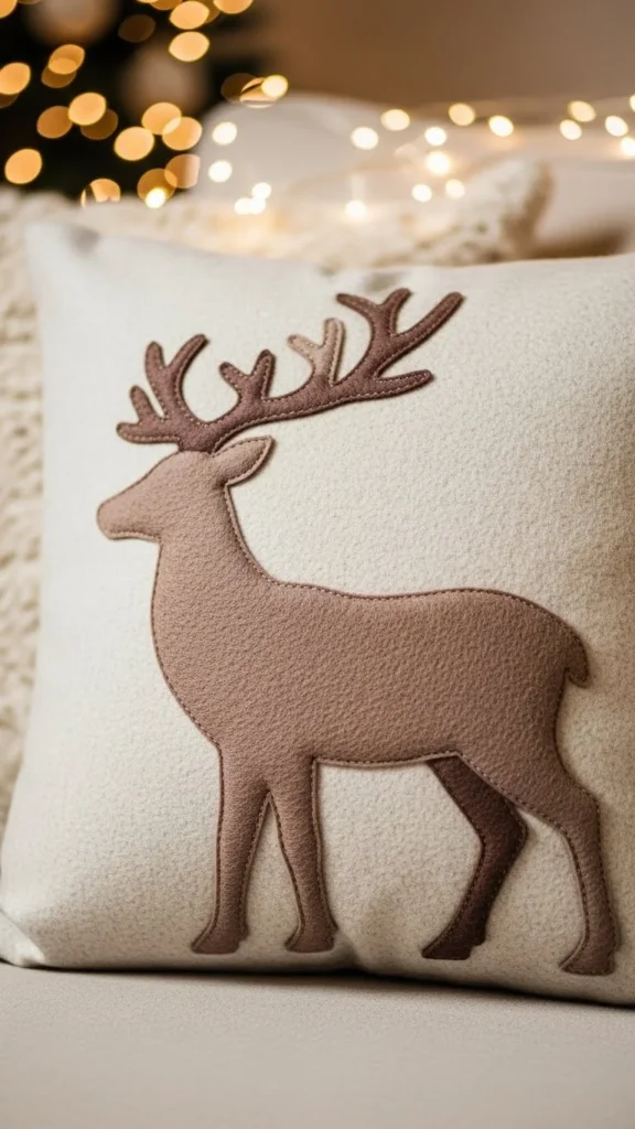 Felt Reindeer Pillow