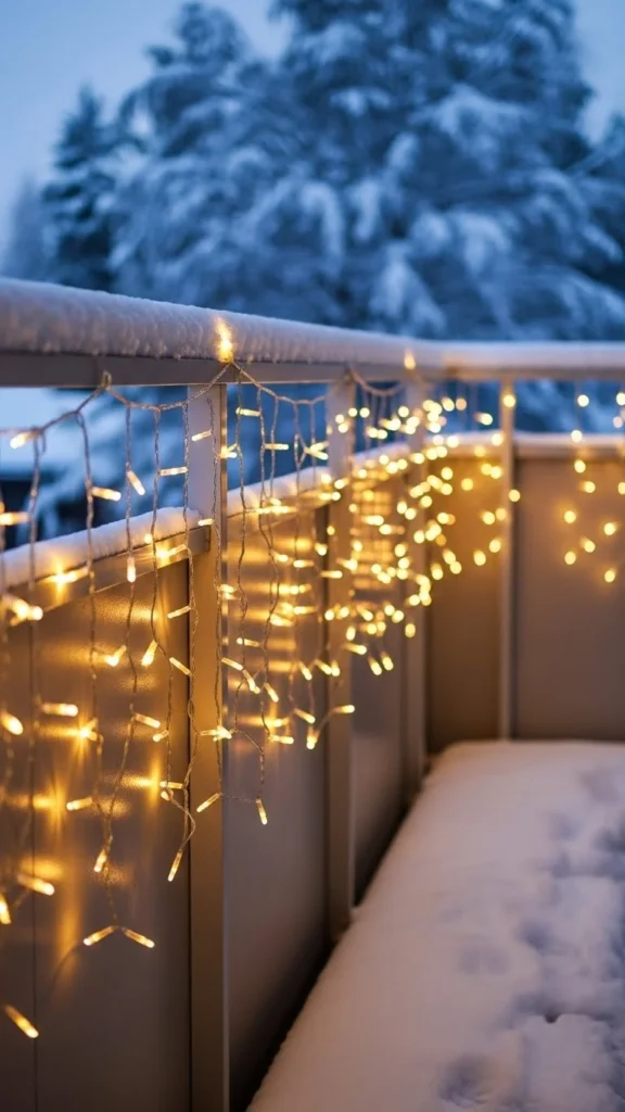 Festive Balcony String Light Curtains