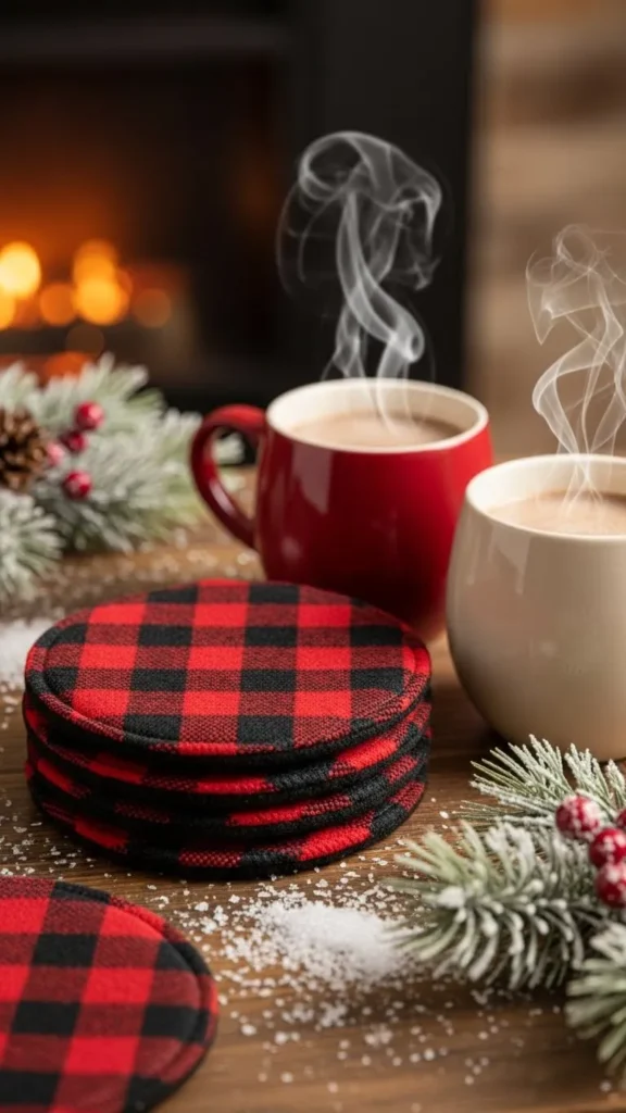 Flannel Circle Coasters