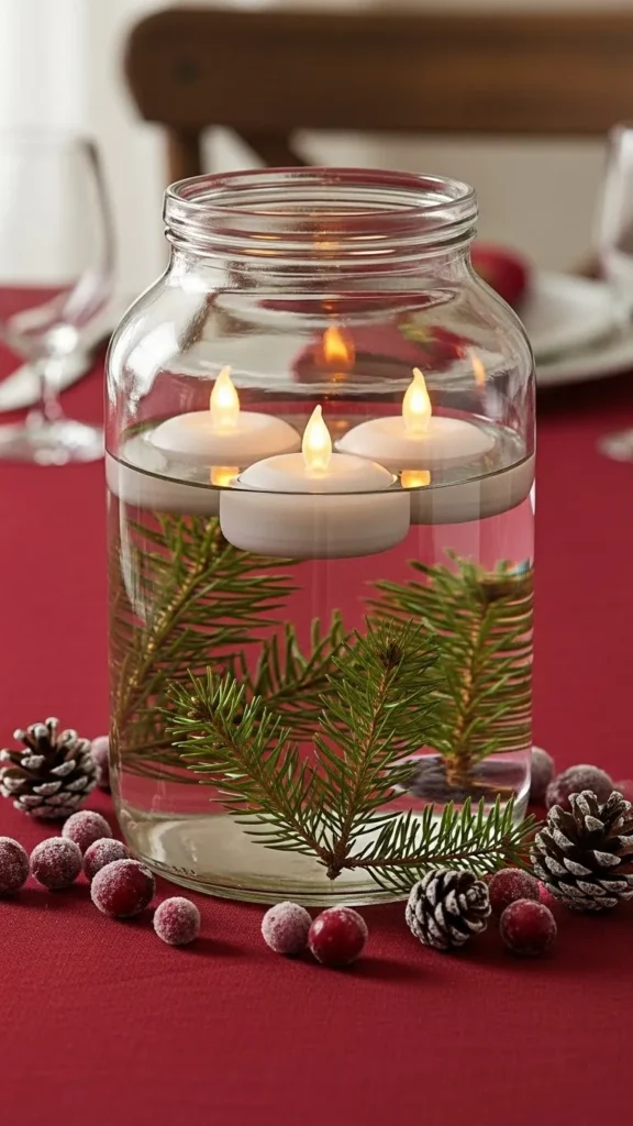Floating Candle Snow Jar