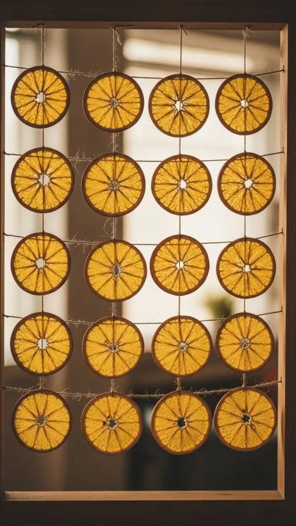 Framed Dried Orange Garland Art