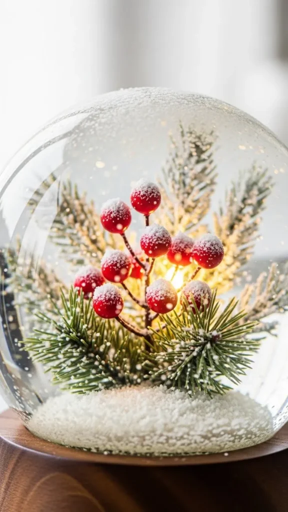 Frosted Berry Snow Globe