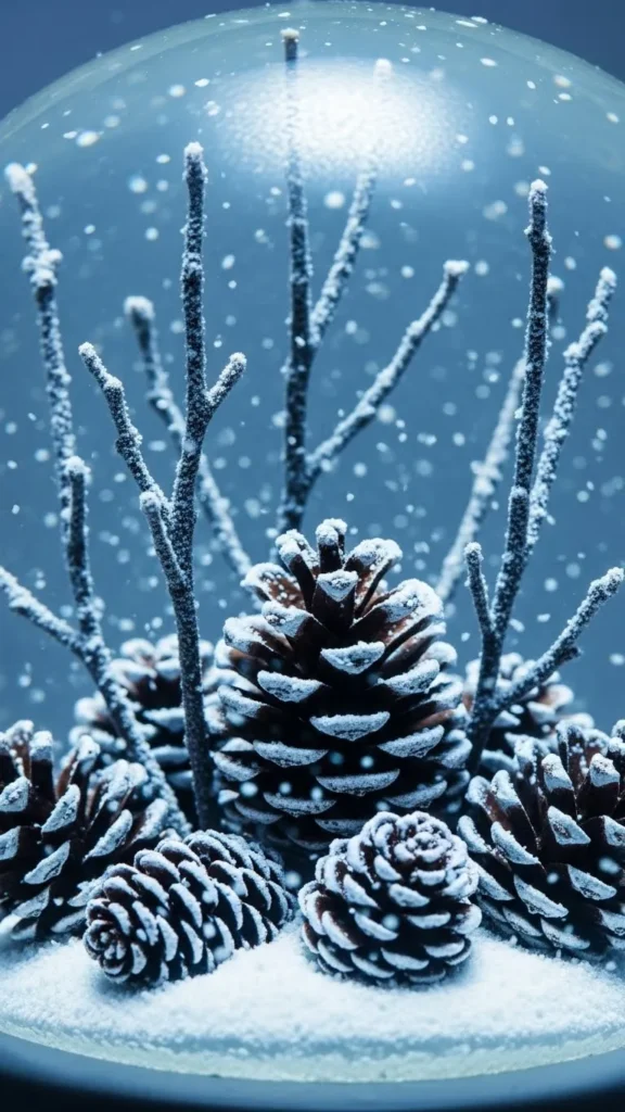 Frosted Pinecone Globe