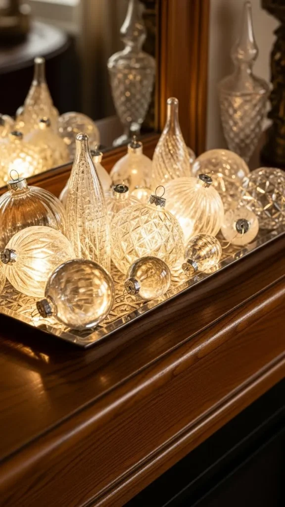  Glass Ornaments in a Tray
