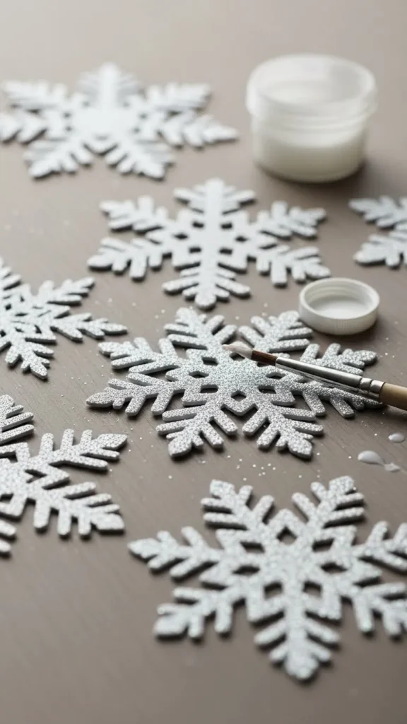 Glitter-Dusted Cardstock Snowflake