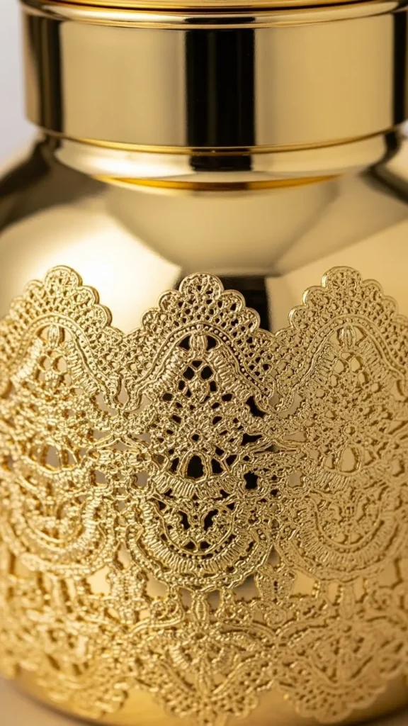 Gold Lace Overlay Jar