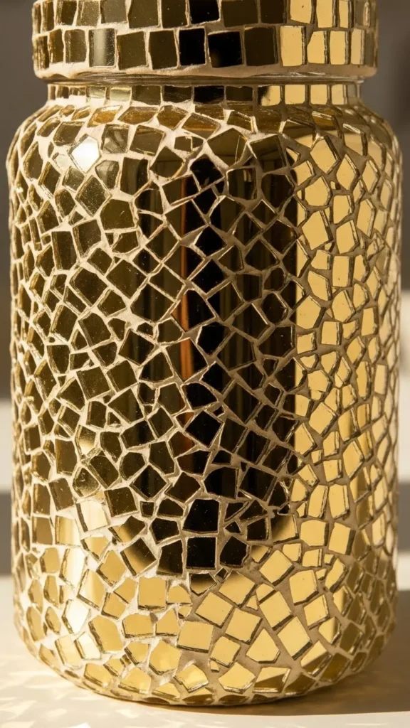 Gold Mirror Chip Jar