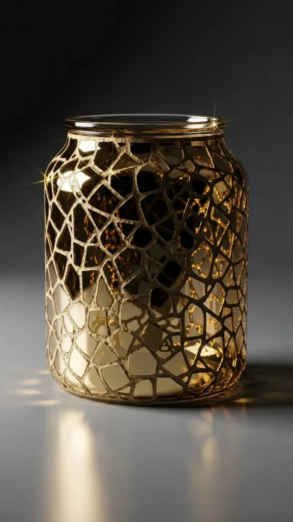 Gold Mosaic Patch Jar