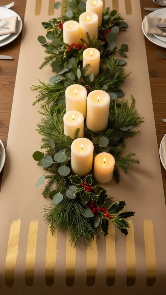 Gold-Painted Kraft Paper Runner