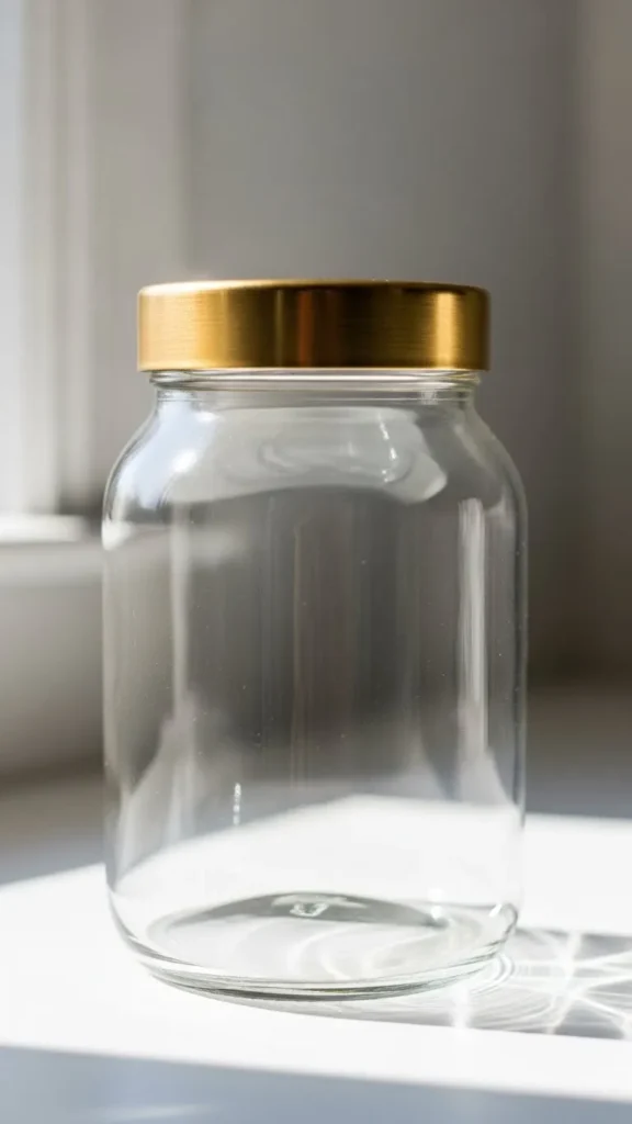 Gold Rim Glass Jar