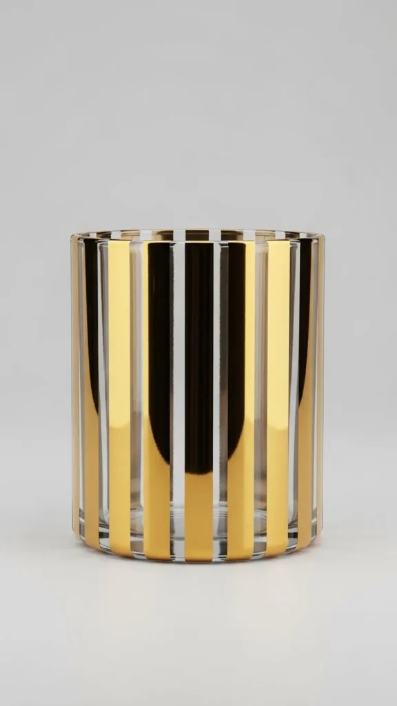 Gold Spear Stripe Jar