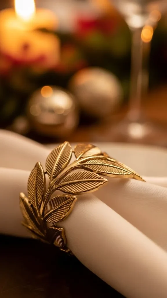 Gold Spray-Painted Leaves