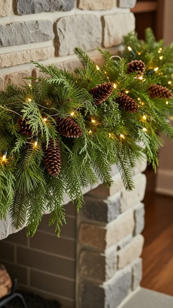 Greenery & Pinecone Mantel Garland