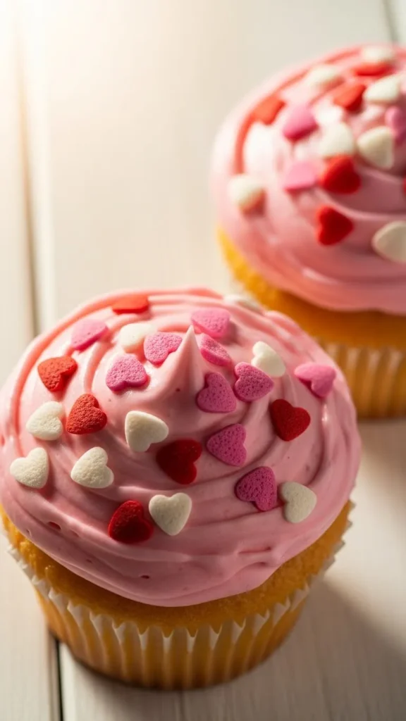 Heart Confetti Cupcakes