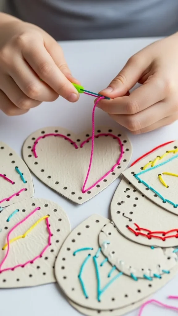 Heart Garland Sewing Cards