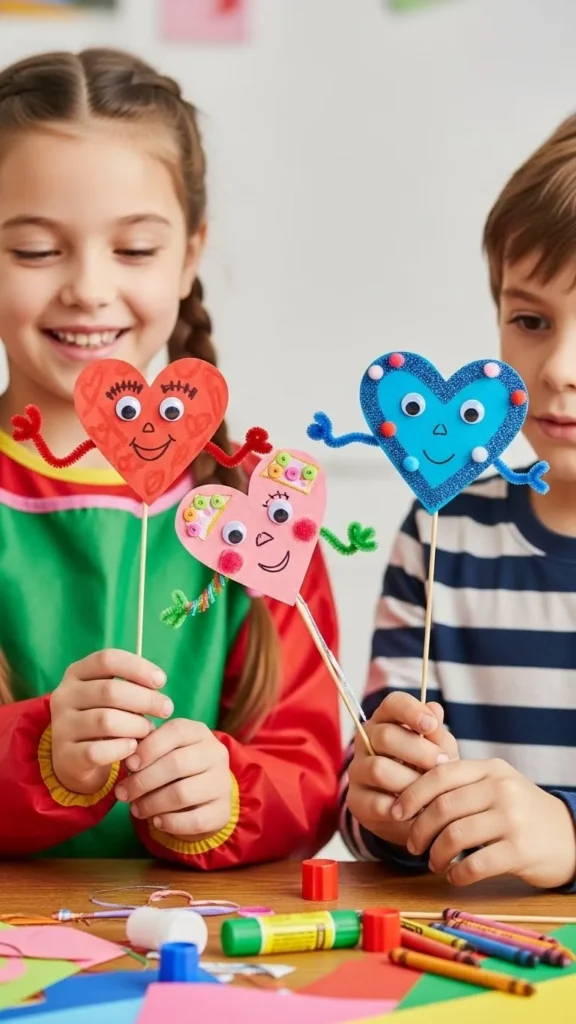 Heart Puppet Sticks