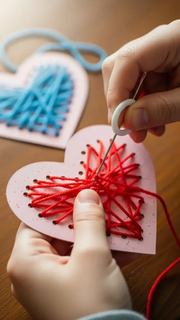 Heart Shape Lacing Cards