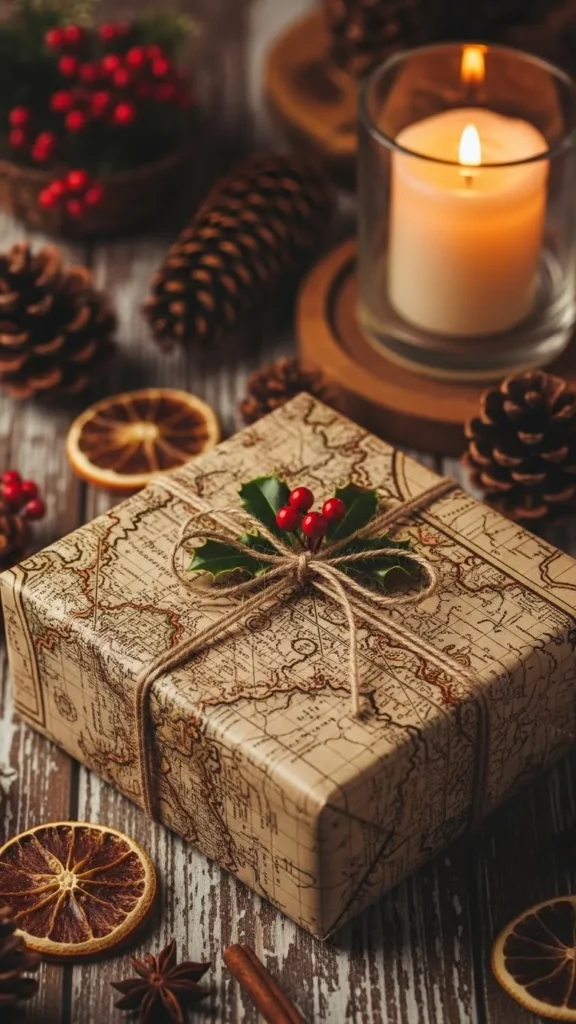 Holiday Map Wrapped Box