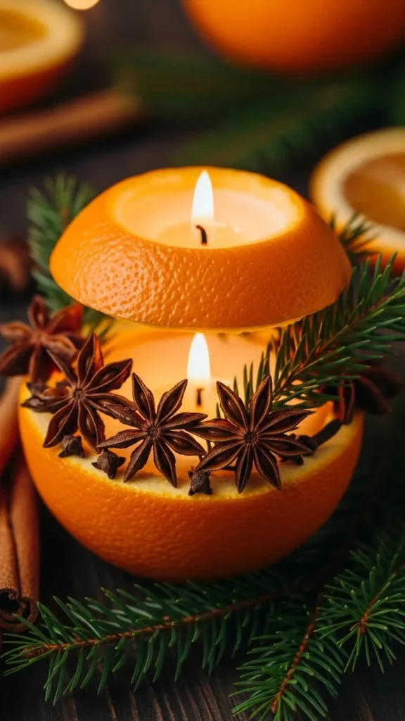  Hollowed Orange Candle Holder