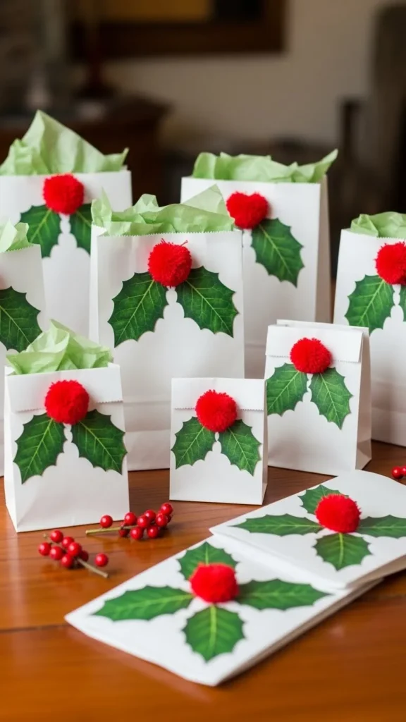 Holly Leaf Gift Bags