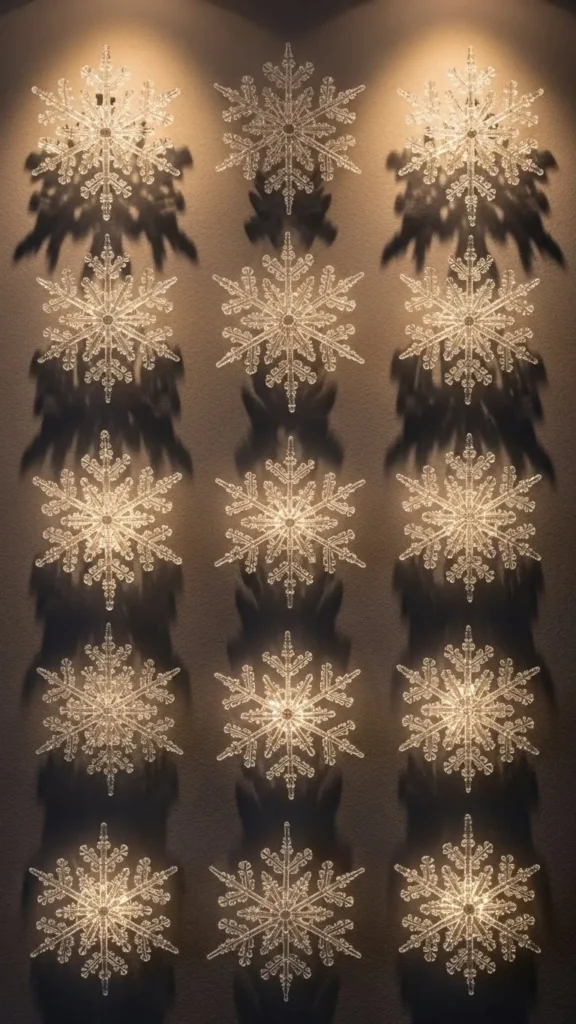 Hot Glue Snowflake Wall Grid