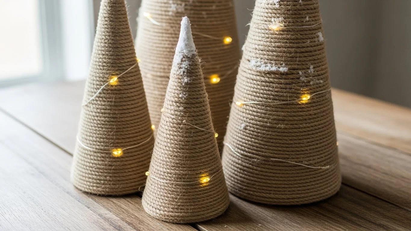 How to Build Rustic DIY Christmas Rope Trees for Farmhouse Style