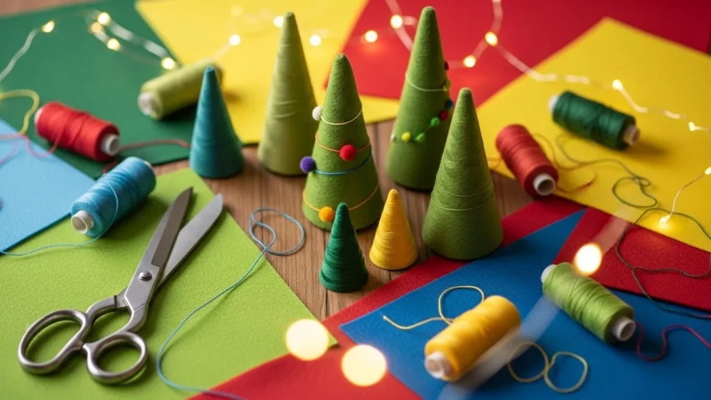 How to Create Cute DIY Christmas Felt Trees in 3 Steps