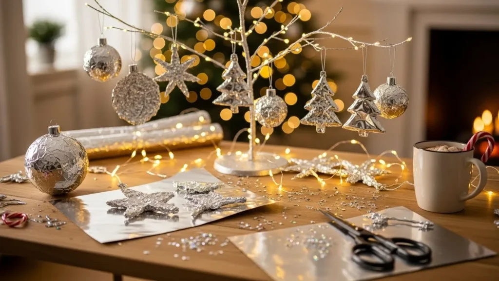 How to Make Shiny DIY Christmas Foil Decorations