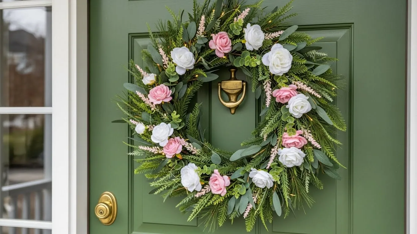How to Make a Floral DIY Christmas Wreath Using Faux Blooms