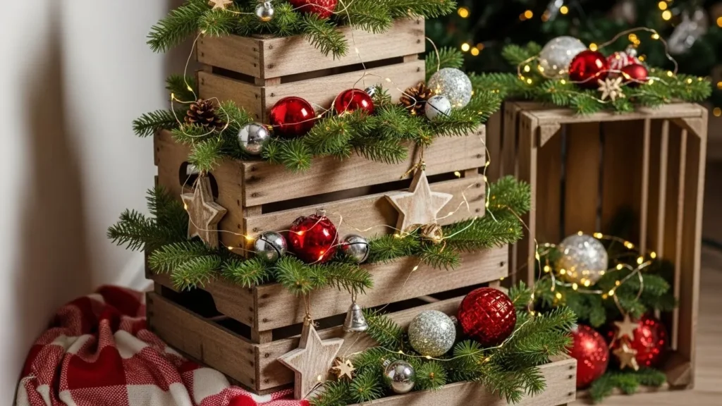 How to Style Wooden Crates Into DIY Christmas Displays