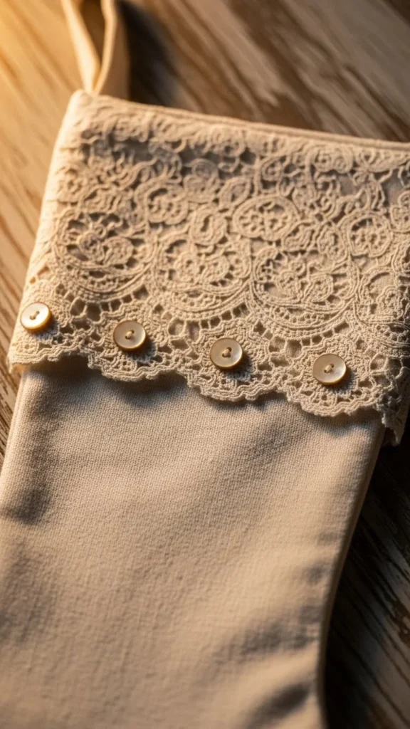 Lace-Trim Cottagecore Stocking