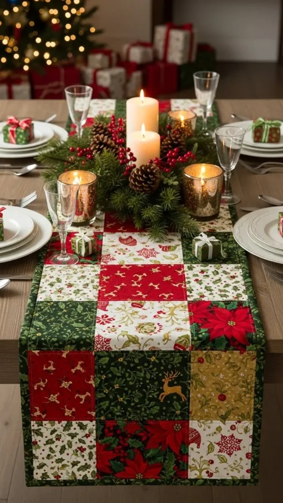 Layered Fabric Patchwork Runner