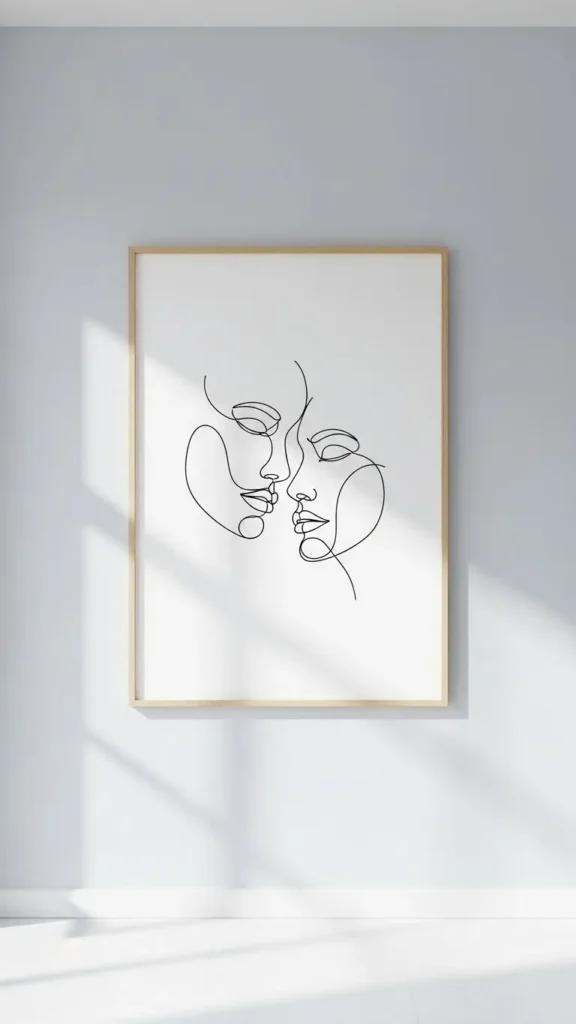 Line Art with Romantic Quotes