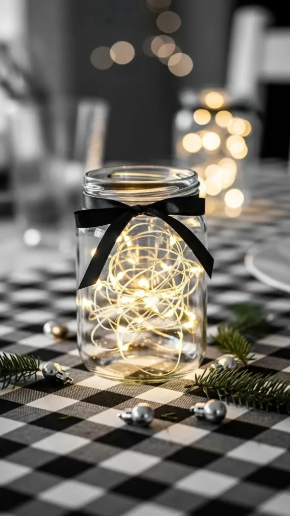 Matte Black Ribbon Jar