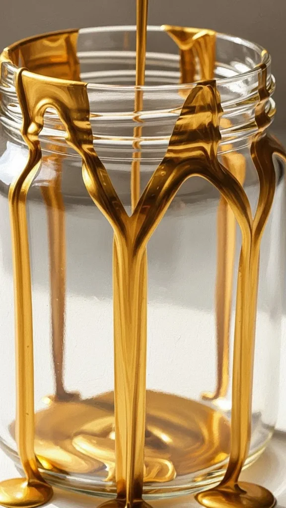 Metallic Drip Gold Jar