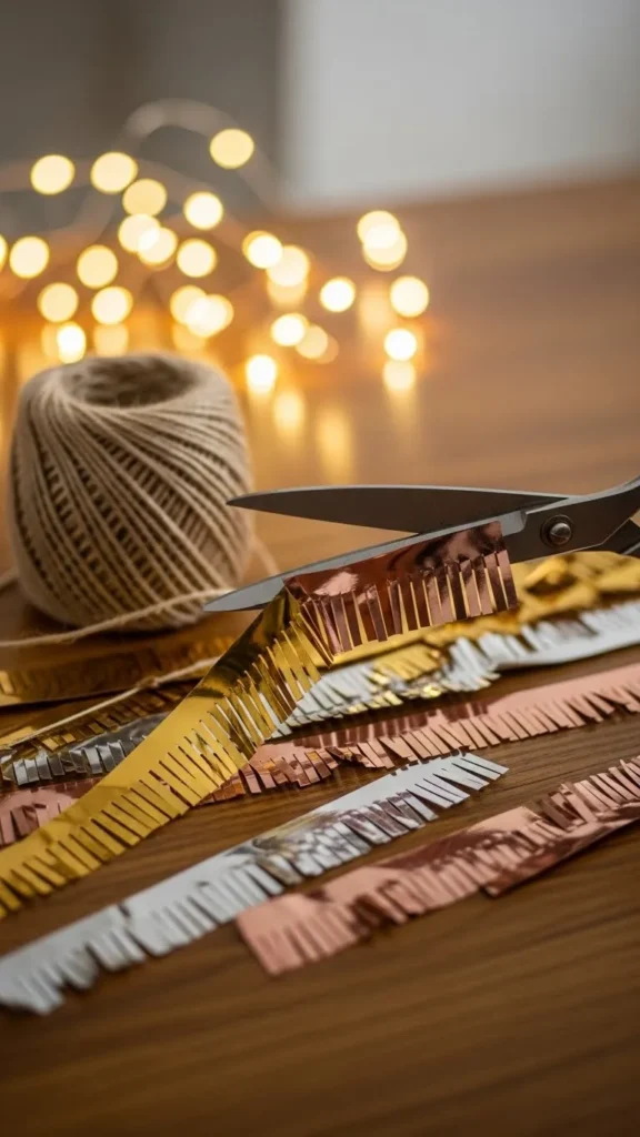  Metallic Paper Fringe Banner