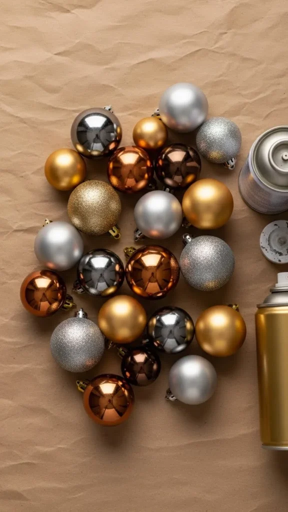 Metallic Spray-Paint Baubles