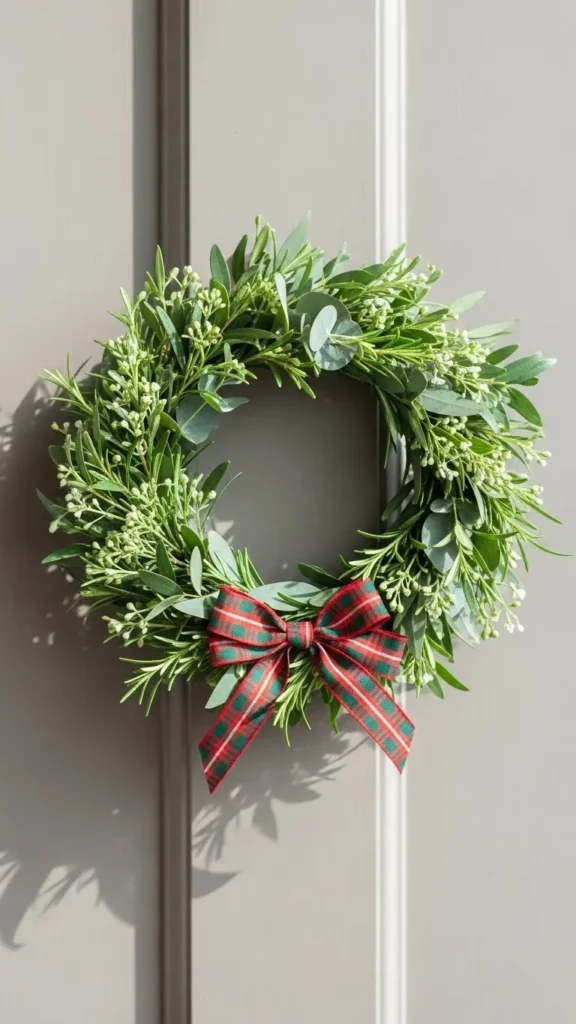 Mini Christmas Wreath Door Hanger
