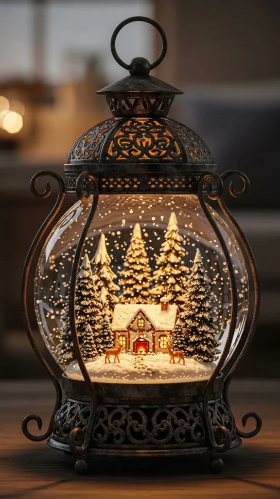Mini Lantern Snow Globe