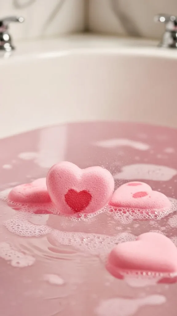 Mini Rose Heart Bath Bombs