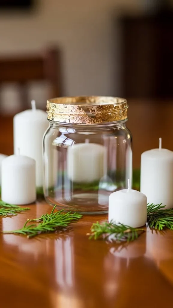 Minimal Gold Leaf Accent Jar