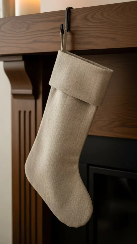 Minimalist Linen Stocking