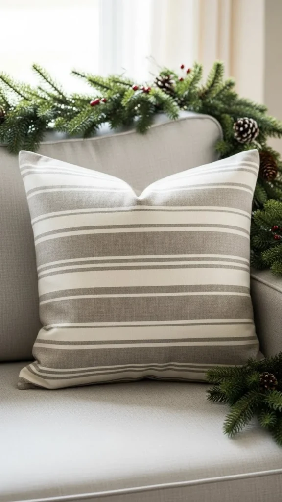 Minimalist Neutral Stripe Pillow
