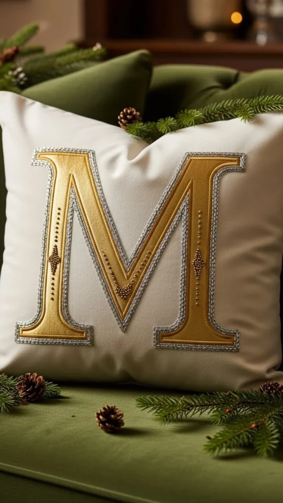 Monogrammed Holiday Pillow