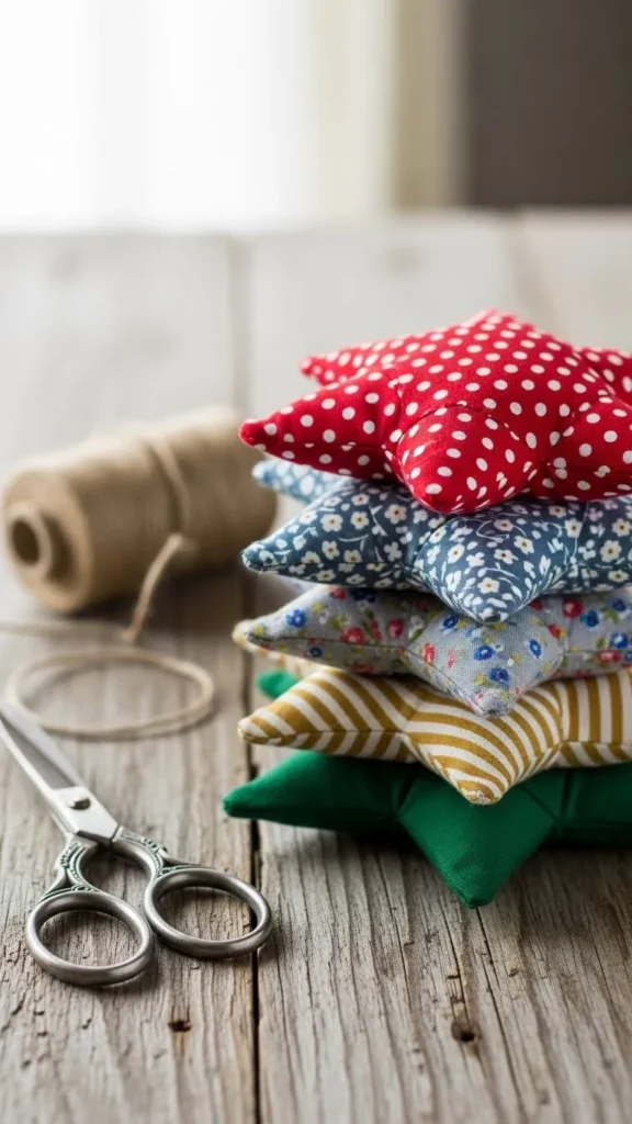 No-Sew Scrap Fabric Stars