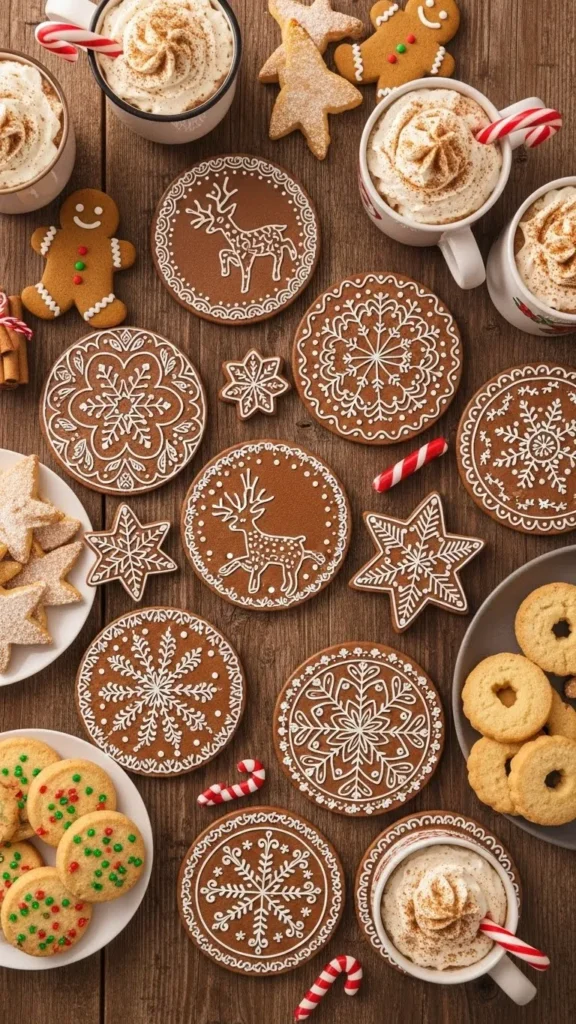 Painted Gingerbread Coasters